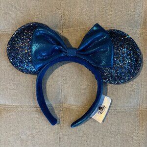 Disney Ears Loungefly Headband With Tags-Royal Blue with Bow